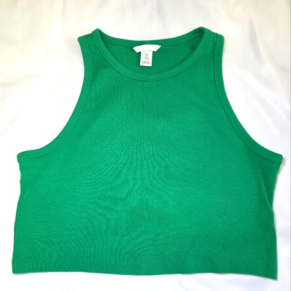 H&M Crop Tank Top- Women's Size XL Green